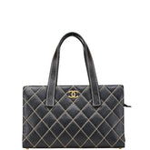 シャネル マトラッセ ワイルドステッチ ココマーク ハンドバッグ トートバッグ ブラック レザー レディース CHANEL 【中古】